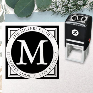 Namen, initiële achternaam & retouradres  zelfinktende stempel