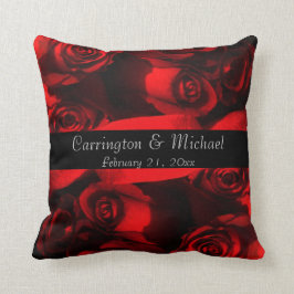 Namen/Jubileum - Crimson Rose Bouquet [a] Kussen