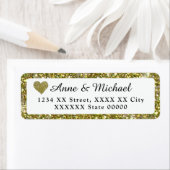 namen met faux gold glitter border etiket (Insitu)