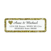namen met faux gold glitter border etiket (Voorkant)