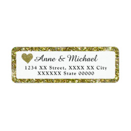 namen met faux gold glitter border etiket