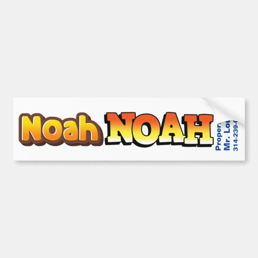 Namen: Noah nametag/sticker Bumpersticker (Voorkant)