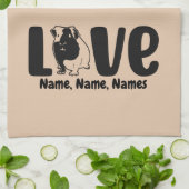 Namen of tekst toevoegen, cavia-uitlijnen theedoek (Gevouwen)