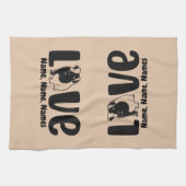 Namen of tekst toevoegen, cavia-uitlijnen theedoek (Horizontaal)