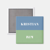 Namen om klusjes te doen herinneren stoffig blauw magneet (Voorkant / Achterkant)