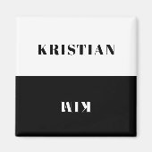 Namen om klusjes te doen herinneren zwart wit magneet (Voorkant)