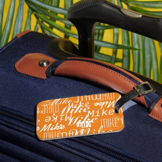 Namen op Oranje Bagagelabel (Voorkant Insitu 3)