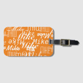 Namen op Oranje Bagagelabel (Voorkant (horizontaal))