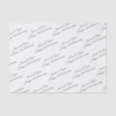 Namen personaliseren, Jaar Jubileum, Grijs Manuscr Tissuepapier (Voorkant)