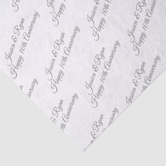 Namen personaliseren, Jaar Jubileum, Grijs Manuscr Tissuepapier (Detail)
