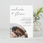 Namen script boog wit 4 foto alles in een bruiloft kaart (Staand voorkant)