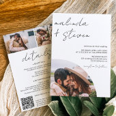 Namen script boog wit 4 foto alles in een bruiloft kaart