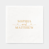 Namen Script Hart Trouwen Folie Servetten (Voorkant)