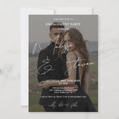 Namen script kalligrafie wit verloving foto kaart (Voorkant)