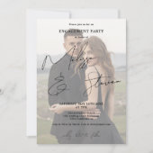 Namen script kalligrafie zwart verloving foto kaart (Voorkant)