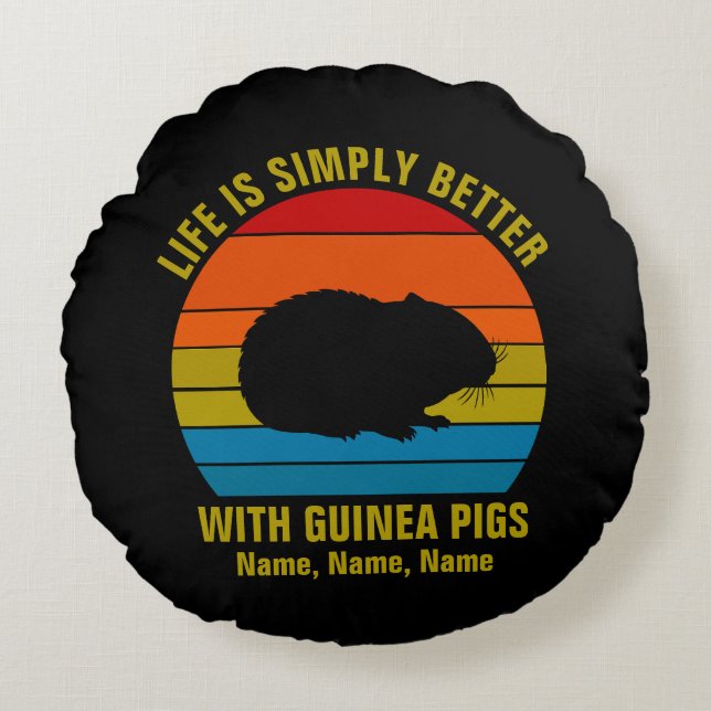 Namen toevoegen Alle tekst wijzigen, beter Guinee- Rond Kussen (Voorkant)