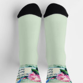 Namen toevoegen, oma roze roze Floral Bleek blauw Sokken (Top)