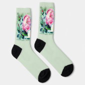Namen toevoegen, oma roze roze Floral Bleek blauw Sokken (Rechts)