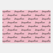 Namen toevoegen op roze zwart wit omslagpapier inpakpapier vel (Voorkant)