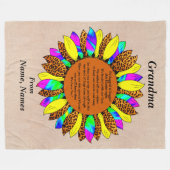 Namen toevoegen Tekstluipaard Zonnebloem wijzigen Fleece Deken (Voorkant (Horizontaal))