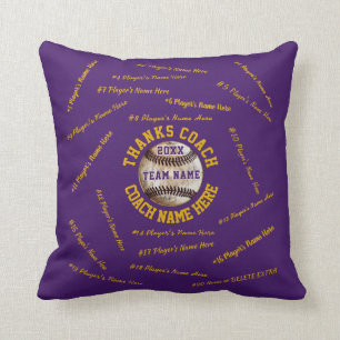 Namen van alle spelers Baseball Coach-cadeauideeë Kussen