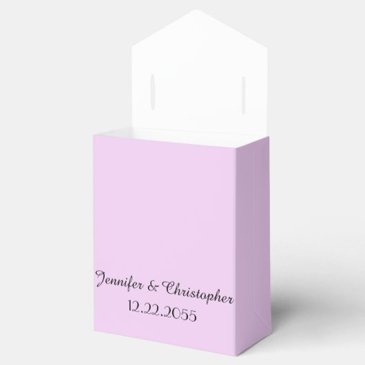 Namen van Bleke Paarse minimalistische bruiloft, d Bedankdoosjes (Geopend)