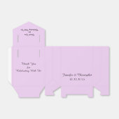 Namen van Bleke Paarse minimalistische bruiloft, d Bedankdoosjes (Uitgevouwen)