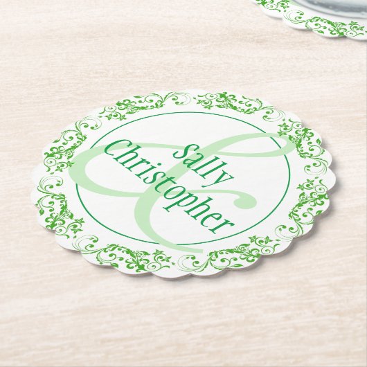 Namen van Bride en Bridegroom samen Kartonnen Onderzetters (Gekanteld)