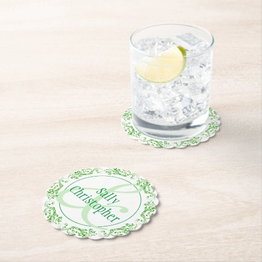 Namen van Bride en Bridegroom samen Kartonnen Onderzetters (Insitu)