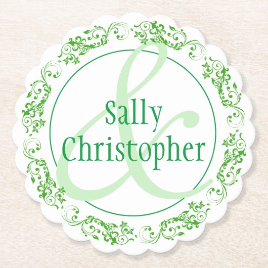 Namen van Bride en Bridegroom samen Kartonnen Onderzetters (Voorkant)