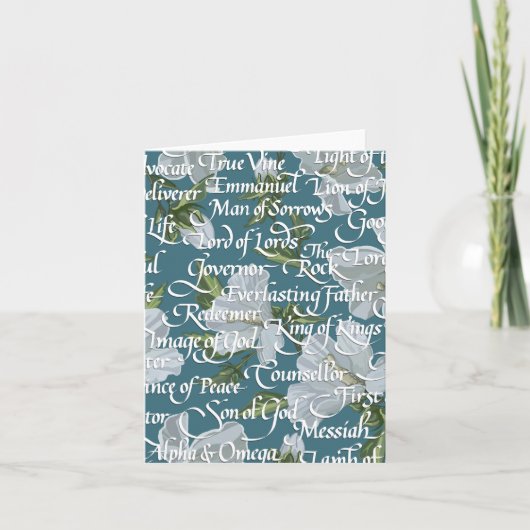Namen van Christus Calligrafie Kaart (Voorkant)