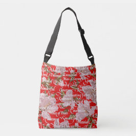 Namen van Christus Calligrafie | Rood | Crossbody Tas