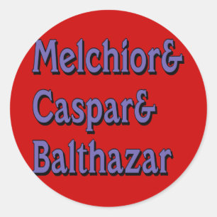 Namen van de drie Wisemen Ronde Sticker