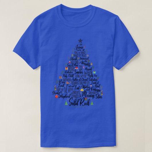Namen van de familie Jezus Kerstboom Pjama T-shirt (Design voorkant)