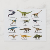 Namen van dinosaurussen feestdagenkaart (Voorkant)