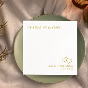 Namen van echtpaar gouden harten 50ste Jubileum Pa Servet