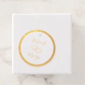 Namen van echtpaar Hand getrokken harten 50e Jubil Bedankjes Labels (Met doos)