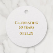 Namen van echtpaar Hand getrokken harten 50e Jubil Bedankjes Labels (Achterkant)