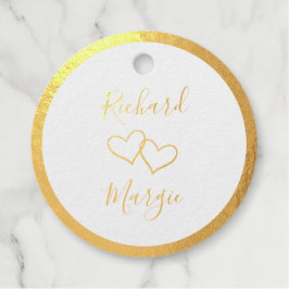 Namen van echtpaar Hand getrokken harten 50e Jubil Bedankjes Labels