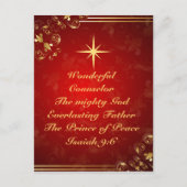 Namen van God Bijbel Verse Isaiah 9:6, Kerstmis Feestdagenkaart (Voorkant)