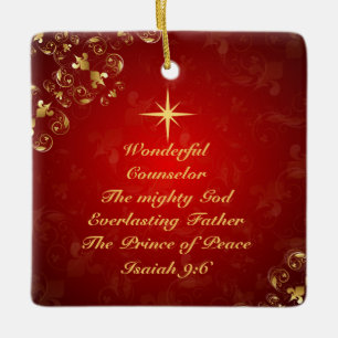 Namen van God Bijbelse Isaiah 9:6, gepersonaliseer Keramisch Ornament