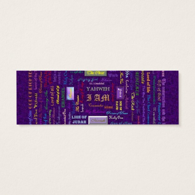 namen van God bladwijzer Mini Visitekaartjes (Achterkant)