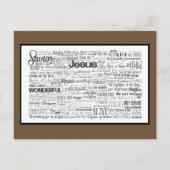 Namen van God Brown White Briefkaart (Voorkant)