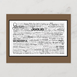 Namen van God Brown White Briefkaart