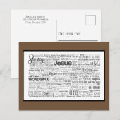Namen van God Bruin Wit Briefkaart (Voorkant / Achterkant)