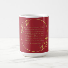 Namen van God Coffee Mok (rood/goud)