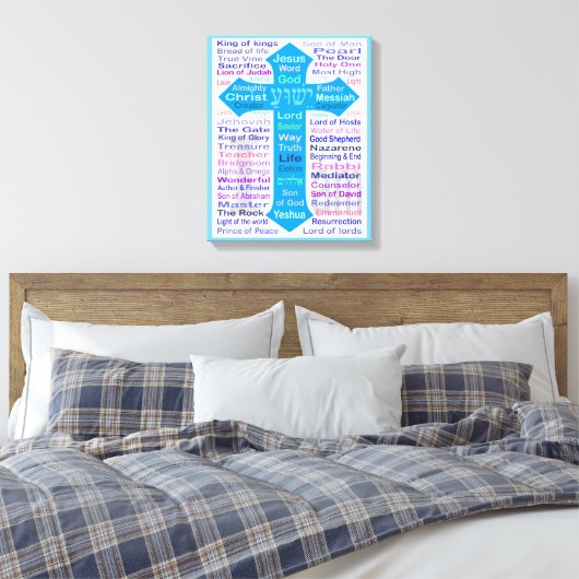 Namen van God en Jezus Canvas Afdruk (Insitu (Slaapkamer))