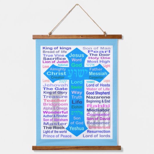 Namen van God en Jezus Hangend Wandkleed (Voorkant)