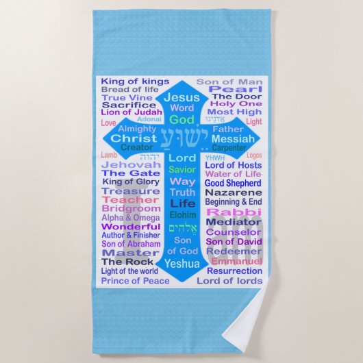 Namen van God en Jezus Strandlaken (Voorkant)