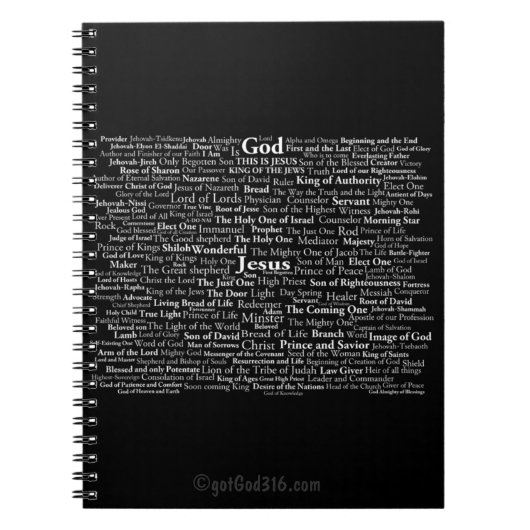 Namen van God en JezusGod316.com Notitieboek (Voorkant)